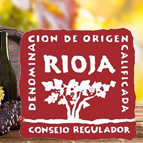Estuche Regalo Vino + Botella Reserva Viña Real D.Origen Rioja añada del 2014 + Set Caja de Madera Incluye Recoge Gotas Dosificador Tapón Sacacorcho y Enfriador -Pack Ideal para regalar.