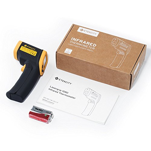 Etekcity Lasergrip 1080 Termómetro Infrarrojo Láser, -50 ℃ a 550℃, Medidor IR Digital sin Contacto, Pistola de Temperatura, LCD Iluminación, Amarrillo/Negro