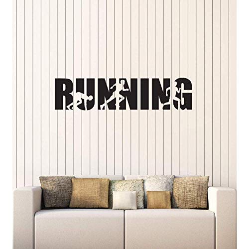 Etiqueta De La Pared Running Word Lettering Etiqueta De La Pared Removable Runner Room Gym Calcomanías De Vinilo Decoración Del Hogar Running Quote Wall Art Mural