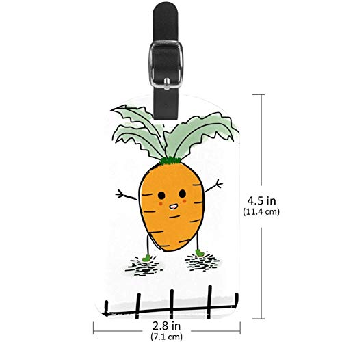 Etiquetas de Equipaje de Piel de Zanahoria de Dibujos Animados para Maleta de Viaje, 1 Paquete