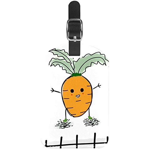 Etiquetas de Equipaje de Piel de Zanahoria de Dibujos Animados para Maleta de Viaje, 1 Paquete