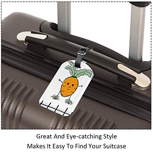 Etiquetas de Equipaje de Piel de Zanahoria de Dibujos Animados para Maleta de Viaje, 1 Paquete