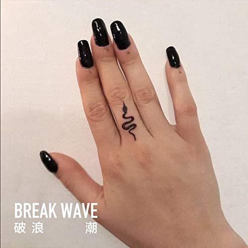 Etiquetas engomadas del tatuaje dedo pequeño tatuaje red rojo par oscuro dos serpientes orejas oscuras frescas hombres y mujeres