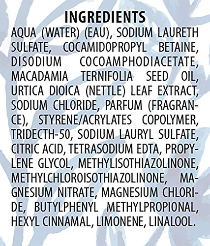 Etolab - Gel de ducha de aceite de macadamia con extracto de ortiga (2x1000 ml)