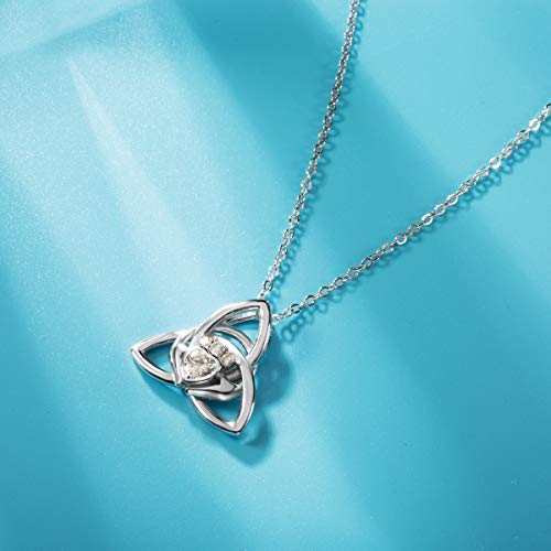 EUDORA Bisuteria Mujer Plata de ley S925, Collares Mujer Nudo Celta Símbolo de Clado Amor Leal, Colgantes Regalos Originales para Mujer Niña Esposa Hermana La novia, 18"