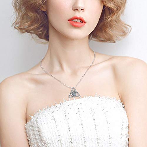 EUDORA Bisuteria Mujer Plata de ley S925, Collares Mujer Nudo Celta Símbolo de Clado Amor Leal, Colgantes Regalos Originales para Mujer Niña Esposa Hermana La novia, 18"