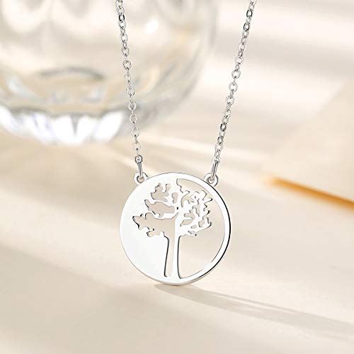 EUDORA Colgante Mujer Árbol de la vida, Colgante de Nudo Celta Árbol de la vida Plata de ley S925, Collar de Encanto de la Suerte Regalos Originales para Mujer Hermana Niña, 18"