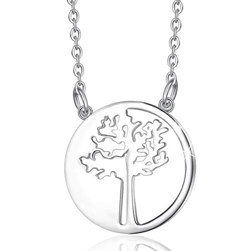 EUDORA Colgante Mujer Árbol de la vida, Colgante de Nudo Celta Árbol de la vida Plata de ley S925, Collar de Encanto de la Suerte Regalos Originales para Mujer Hermana Niña, 18"