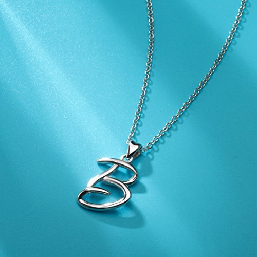 Eudora Colgantes Iniciales Letras Collares Mujer Plata de Ley 925, Bisuteria Mujer Iniciales Regalos Originales para Mujer Hermana Madres, 45,7cm
