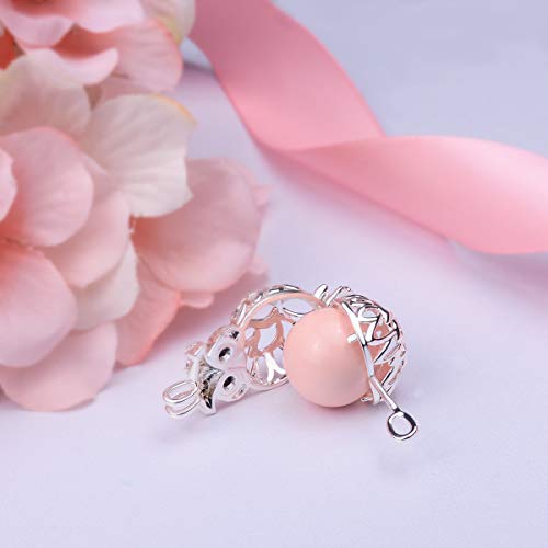 EUDORA Harmony Ball Búho Bisuteria Collares de Mujer, Llamador de Angeles, Colgantes de Mujer Regalos Originales para Mujer Niña Esposa La Novia Hermana, 61cm (Orchid)