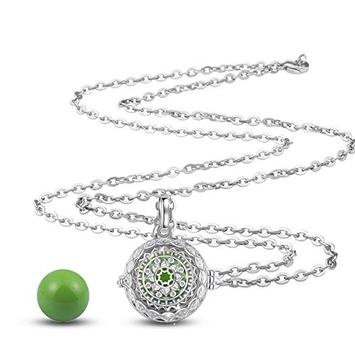 EUDORA Harmony Ball Collares de Mujer Llamador de Angeles Embarazada Collar de Loto, Colgantes Mujer Bisutería Mujer Regalos Originales para Mujer Hermana Abuela