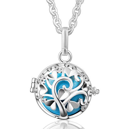 EUDORA Harmony Ball Llamador de Angeles Embarazada, Arbol de la Vida Colgantes Mujer Carillón Música Cadena con Colgante de Bola Relicarios de la Campana de Regalo del día de la Madre