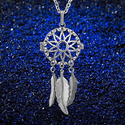 EUDORA Harmony Ball Llamador de Ángeles Embarazada Collares Mujer, Arbol de la Vida Colgantes Bisuteria Mujer Regalos Romanticos para Mujer Madre Hermana, 76,2cm