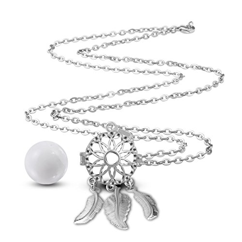 EUDORA Harmony Ball Llamador de Ángeles Embarazada Collares Mujer, Arbol de la Vida Colgantes Bisuteria Mujer Regalos Romanticos para Mujer Madre Hermana, 76,2cm