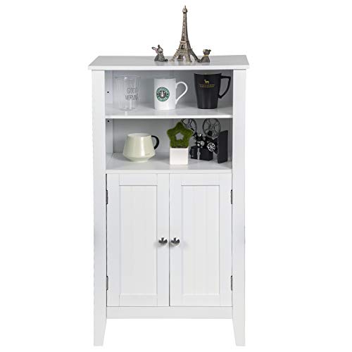 EUGAD Mueble de Baño Estante de Ducha Eatantería de salón Mueble Lateral Mueble de Esquina Armario de Medicina para Baño Cocina Dormitorio 92.5x30x50cm Blanco MDF 0129WY