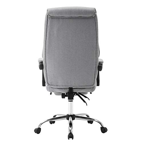 EUGAD Silla Escritorio Tela Silla Gamer Silla de Oficina Silla Gaming de Ergonómica Taburete de Escritorio Gaming Silla Gris Claro