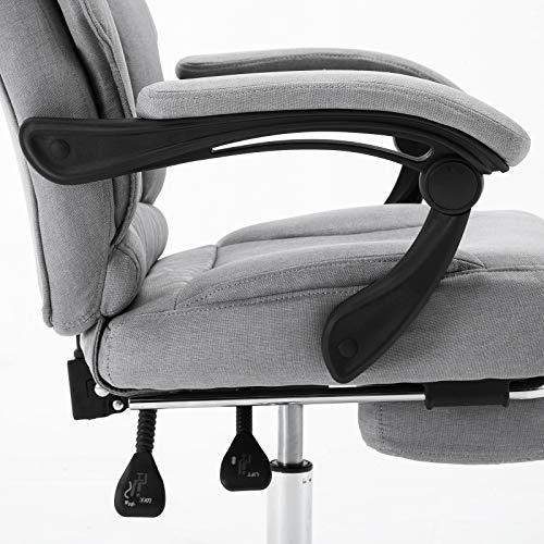 EUGAD Silla Escritorio Tela Silla Gamer Silla de Oficina Silla Gaming de Ergonómica Taburete de Escritorio Gaming Silla Gris Claro