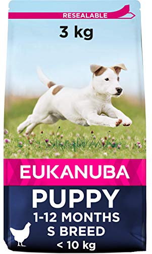 Eukanuba Alimento seco para cachorros de razas pequeñas con pollo 3 kg