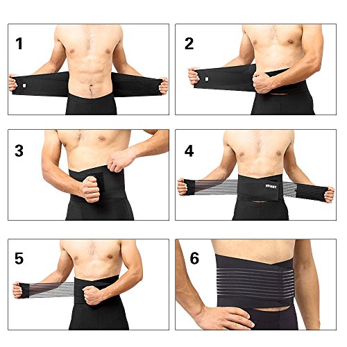 EULANT Soporte Lumbar para Aliviar el Dolor y Lesiones, Doble Ajustable Faja Lumbar, Hombre Cinturon Lumbar para Rehabilitación de Lesiones, con 8 Manantiales, L