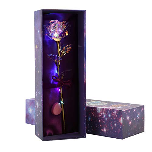 Eurobuy Hoja de Oro 24K Rosa, Foil Ramo de Rosas Artificiales Coloridas, Regalo Romántico único para el día de San Valentín, Aniversario, día de la Madre, Regalo de Cumpleaños