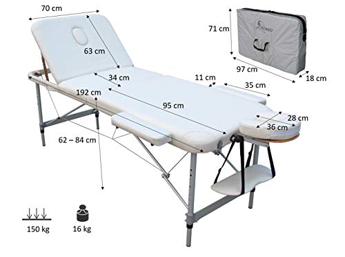 EUROPA Camilla mesa de aluminio ligera portátil para masajes estética tattoo