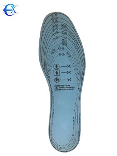 EUROXANTY® Plantillas de Zapatos Recortables | Antibacterias | Plantillas de Látex | Talla 35/45 | Cómodas | Ultraligeras | (SIN OLOR, 1 PAR)