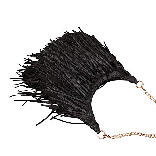 EVEOUT Mujer Bolsas de Hombro Borla Franja Obrero Temporal Bolsas de Hombro Cuero Sintético Suave CrossBody Bolso