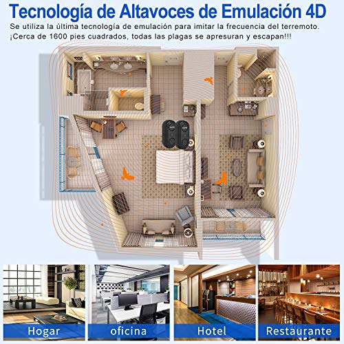Everenty Repelente Ultrasónico de Plagas [2020 Nueva Versión] Plagas Control Interiores Ahuyentador de Ratones ultrasonidos Ahuyentador de Mosquitos Plagas Cucarachas Ratas Arañas 2 Piezas (Negro)