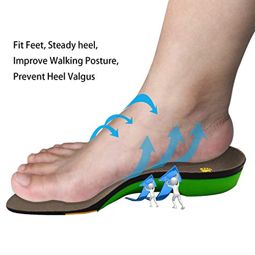 EVERHEALTH Plantillas Ortopédicas Suelas para Zapatos con Fuerte Soporte de Arco para la Fascitis Plantar/Pies Planos/Dolor en el Talón/Arco, Plantillas de Repuesto para Hombre y Mujere
