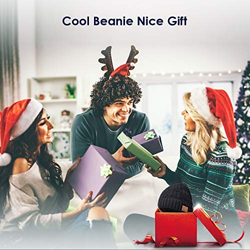 EVERSEE Bluetooth Beanie Hat, 5.0 Bluetooth Hat, Inalámbrico Auricular Gorro con estéreo HD y Mic Incorporado, Sombrero Lavable para Correr para Hombres Regalos, Hombres/Mujeres (Negro)