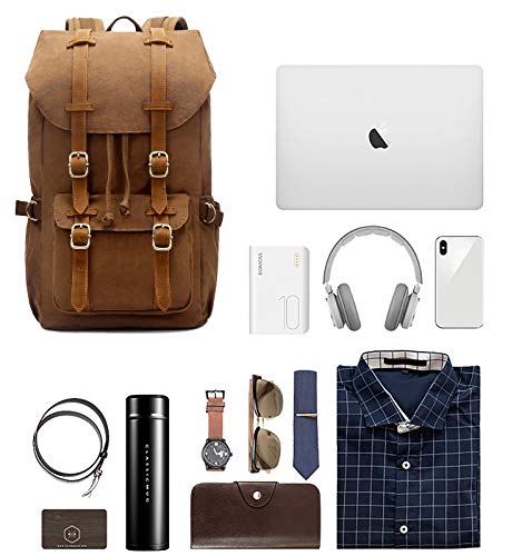 EverVanz Mochila de Lona para Portátil, Maleta Grande para Escuela, Viajes o Senderismo