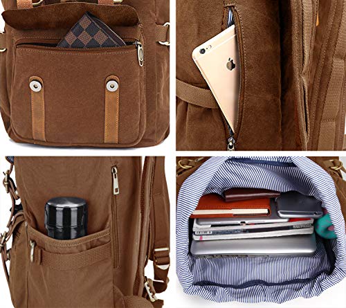 EverVanz Mochila de Lona para Portátil, Maleta Grande para Escuela, Viajes o Senderismo