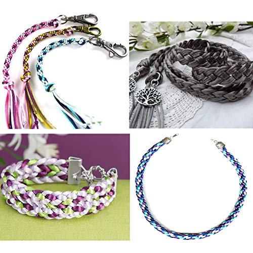 Ewparts 12 Paquetes 1.5mm Satin/Rattail Cuerda de Seda para Collar Pulsera cordón de Reborde para joyería Haciendo Accesorios, 20 Metros Cada uno (1.5mm)