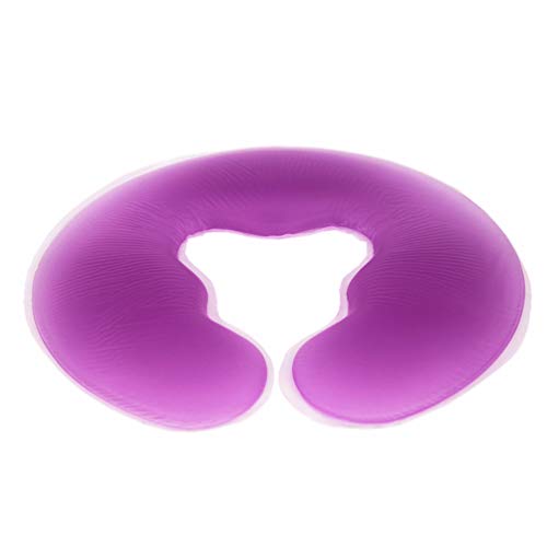 EXCEART Almohada de Silicona en Forma de U Masajeador Facial Almohadilla Almohadilla Spa Masaje Cojín para Salón Cuidado de La Piel Relax Púrpura