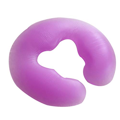 EXCEART Almohada de Silicona en Forma de U Masajeador Facial Almohadilla Almohadilla Spa Masaje Cojín para Salón Cuidado de La Piel Relax Púrpura
