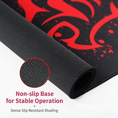 EXCO Mousepad XXL Gaming 900 * 400 * 2 mm, borde cosido, base de goma antideslizante, compatible con láser y ratón óptico