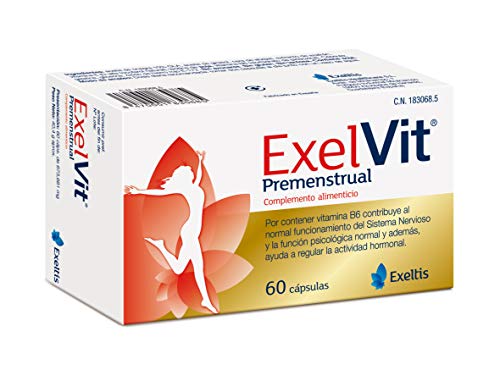 Exelvit Premenstrual - Complemento alimenticio contra síntomas premenstruales - 60 Cápsulas