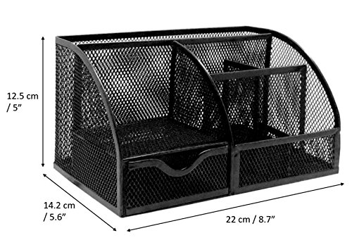 Exerz Organizador de Escritorio/Lapiceros para Escritorio/Escritorio ordenado/Titular de la Pluma/Portalápices/Sistema de Escritorio/Organizador de Oficina (Negro)