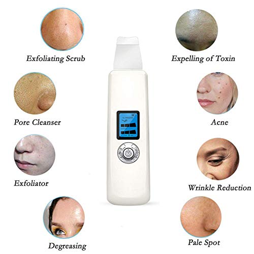 Exfoliador Facial Depurador Piel, Vibración Sónica Removedor Espinillas Tratamiento Acné Poro Limpio Espátula De Piel Con 4 Modos, Extractor De Comedones Facial Máquina De Elevación Piel