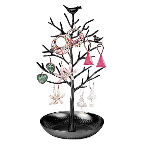 Expositor de pendientes de árbol para joyas, de hierro para guardar collares, pulseras, anillos, pendientes, joyas, regalo para Navidad, etc.