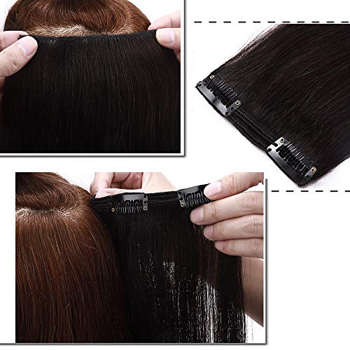 Extensiones de Cabello Natural Clip Double Weft(Muy Gruesas) Pelo Natural Humano 100% Remy 8 Piezas 18 Clips Lisas #1B Negro Natural 20"(50cm,150g)