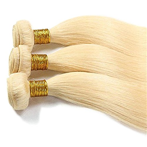 Extensiones de Cabello Natural Cortina Lisa Brasileñas Pelo Mechas Humano Balayage Mujer Remy Human Hair Liso [ 1 Paquet (100g) ] - 10 Pulgada 25CM #613 Blanqueador Rubio