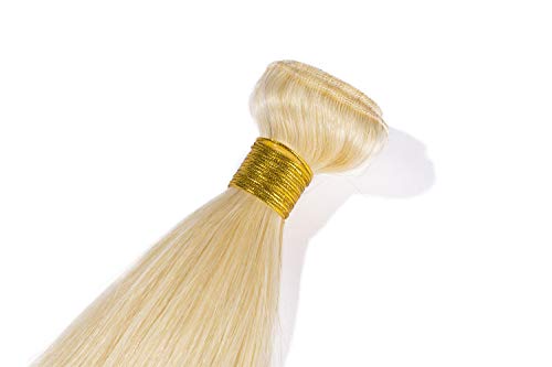 Extensiones de Cortina Pelo Natural Humano Cabello Virgen Brasileño 100% Remy Hair Extensions Liso Largo 18"(45cm,100g,#613 Blanqueador Rubio)