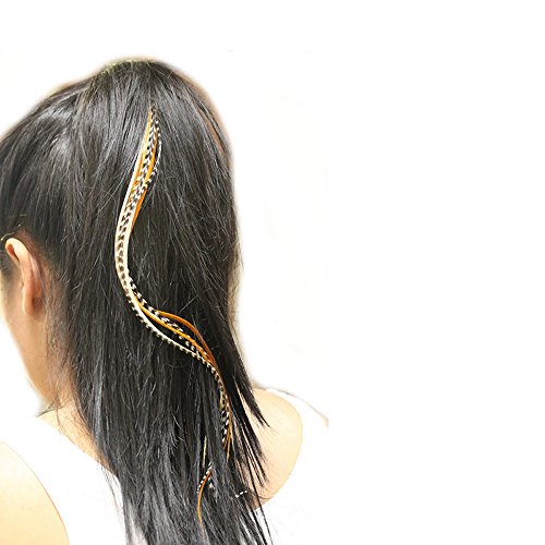 Extensiones para pelo SEXY SPARKLES, para mujeres, con plumas naturales, set de 7 plumas de 20,32 a 30,48 cm aprox., grosores variados, calidad de peluquería