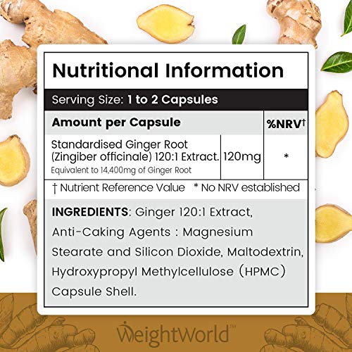 Extracto de Raíz de Jengibre Cápsulas Dosis Alta 14400mg - Suplemento Antioxidante, Mejora Sistema Inmunológico, Potente Antiinflamatorio Natural, Rico en Vitamina C y Zinc, Vegano, 60 Cápsulas