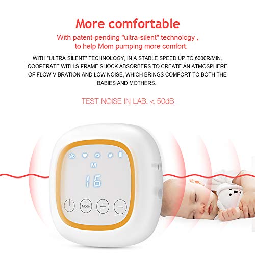 Extractor de leche eléctrico de doble succión con pantalla táctil con pantalla LED,recargable ultra silencioso,portátil extractor de leche de masaje,Sin BPA,Certificado por la CE & FDA