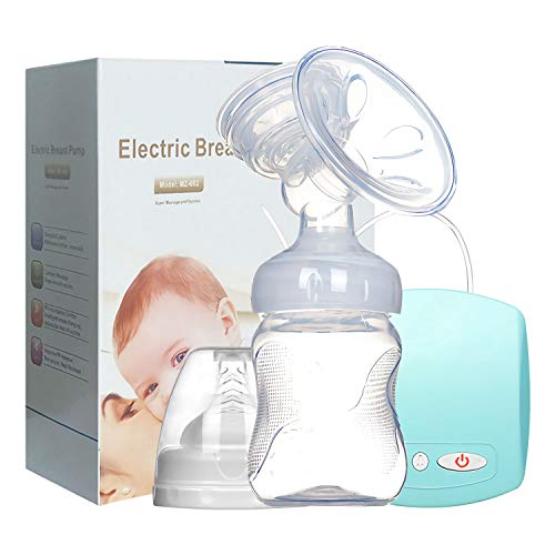 Extractor de leche eléctrico, Extractor de leche individual sin dolor de grado hospitalario, recargable 2 modos 9 niveles de succión fuertes, excelente modo de masaje(Blue)