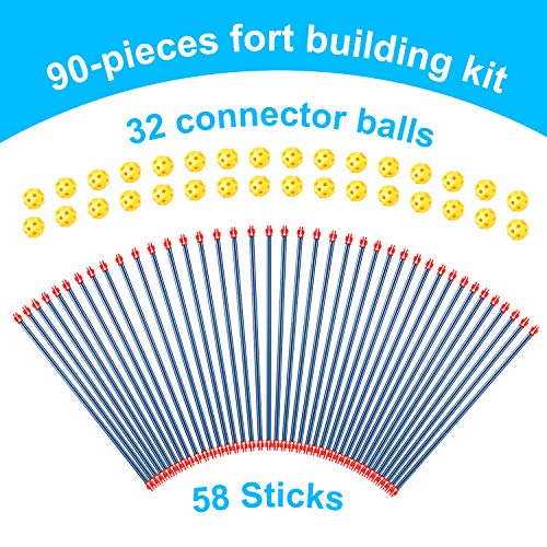 EXTSUD Juguetes de Construir Fortalezas, Juguetes de Construcción de Castillo DIY Plástico 90 Piezas Juguetes Educativos para Niños Mayores de 6 Años