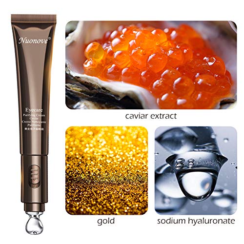 Eye Cream, Crema Contorno Ojos Mujer, Crema de Ojos Ojeras, Masaje eléctrico, Crema hidratante para ojos para eliminar el edema ocular, Reducir las ojeras, arrugas, líneas finas, anti edad, 20g