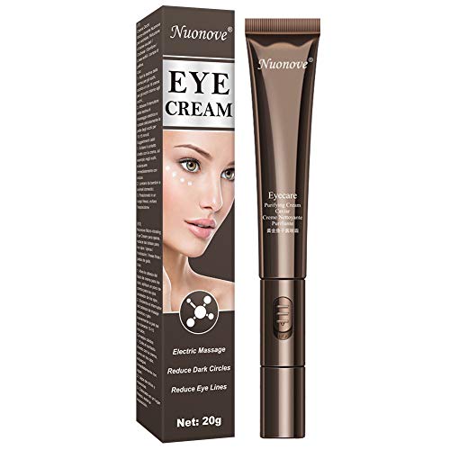 Eye Cream, Crema Contorno Ojos Mujer, Crema de Ojos Ojeras, Masaje eléctrico, Crema hidratante para ojos para eliminar el edema ocular, Reducir las ojeras, arrugas, líneas finas, anti edad, 20g